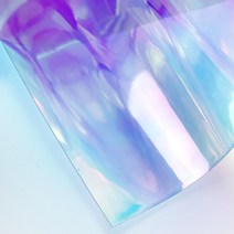 핀쿠션 홀로그램 원단 투명 PVC 그라데이션 비닐 가방 악세사리 부자재, 블루 홀로그램 반마(45cm x 90cm)