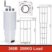 낮은침대 전기 다다미 리프트 수동 테이블 최대 지원 100kg 260-555mm 305-705mm 355-810mm 조정 높이, 02 360B
