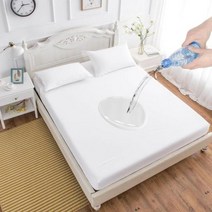 흙침대토퍼 차박 캠핑 토퍼 화이트 그레이 방수 매트리스 커버 침대 버그 방지 세척 가능 저자 극성 프로텍터 싱, 하얀, 160x200x30cm