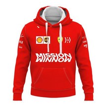 전동 킥보드 안장 스쿠데리아 페라리 F1 후드 스웨트셔츠 스페인 산탄더 유나이티드 레이싱 팀 남성용 익, 05 L, 04 4