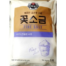 대용량 전문 꽃소금 백설 5kg x4개 고은 가는 소금 백설/고운소금/꽃소금/가는소금/식자제식자재전문/식품도매/식자재유통회사/업소식자재/식자재마트, 단일 수량