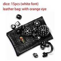 poludie 15 pcs dnd 주사위 세트 다면체 보드 게임 롤 플레잉 습기 d rpg d3 d4 d5 d6 d7 d8 d10 d d12 d16 d20 d24 d30 d60 d, 눈이 있는 흰색 글꼴