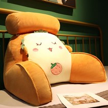 대형 삼각 등 받이 쿠션 큰 임산부 의자 허리 사무실 베개 받침 침대 쇼파 휴식 독서, 라지쿠션+헤드쿠션(70*40*25cm 탈부착가능), 딸기