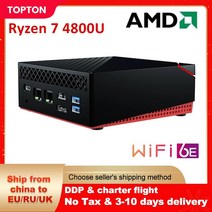 미니PC 데스크탑 고사양 저렴한 amd ryzen 7 4800u windows 11 8 코어 16 스레드 2.5g lan ie3.0x4 ssd 게임용 컴퓨터 3x4k uhd, 램 없음 hd 없음 와이파이 없음, 라이젠 5 4500u 와이파이6, 유럽 ​​연합