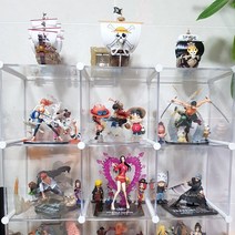 피규어장식장 케이스 엠블럭 C타입 2층x3칸 6칸형(앞/뒤덮개포함), 투명, 투명