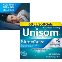 Unisom 유니솜 꿀잠 보조제 60소프트겔 Nighttime Sleep-Aid Gels Diphenhydramine HCI 60 Count, 60 소프트겔
