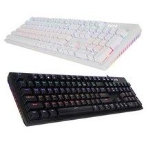 ABKO K515 축교환 측면 RGB 라이팅 이중사출 게이밍 기계식 키보드 (블랙/화이트-청축 적축 갈축), 블랙-갈축
