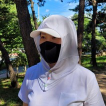 지원군몰 국산 간편한 후드형 얼굴 햇빛가리개 UV자외선차단 스카프 모자 페이스커버, 흰색