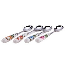 게이또 프렌치가든 티스푼 티포크 세트(4p) 도자기 커피 차 스푼, 티스푼 4p