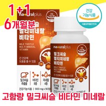 식약청 인증 식약처 인정 고함량 밀크씨슬 실리마린 밀크시슬 미크시슬 밀크시술 멀티 비타민 미네랄 간 건강 좋은 음식 남성 여성 남자 여자 40대 50대 60대 ALT 수치 피로회복, 1+1 6개월분 - 다니마켓