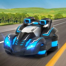 LED 조명 360도 회전 드리프트 RC카 오프로드 4륜구동 무선 조종 스턴트 알씨, 블루