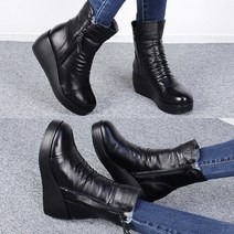 벨루치슈즈 여성 천연소가죽 태슬 가보시 발편한 통굽 앵클 부츠 반부츠 6cm
