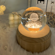 풀템 터치 무선형 오르골 원목 우드 나무 크리스탈 무드등, 02.산타의밤(We Wish You~)