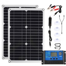 고효율 다목적 태양광패널 충전식 태양열발전기 200W 18V 솔라 패널 키트 12V 충전 배터리 30A 60A 컨트롤, 08 400W 20A Controller