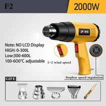 송풍기2500W LCD 온도 조절 미니 열풍기 수축 포장 4 개의 노즐 포함 전기 열총, 08 F2_02 220V EU
