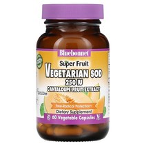 블루보넷 뉴트리션 Bluebonnet Vegetarian SOD 베지테리안 SOD 250IU 멜론 과일 추출물 60캡슐, 1팩