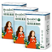 한예지 3겹 데코 천연펄프 롤화장지 27m, 30롤, 3팩