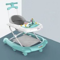 접이식 높이조절 옆돌기방지 오르골 발매트 걸음마연습 신생아 애기보행기(바닥오픈형), 연녹색