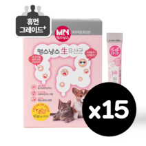 멍스냥스 포스트바이오틱스 유산균 핑크 30일분 15개, 반려동물 식품 기능, 간식 맛