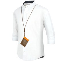 [95-130] 7부 셔츠 남자 헨리넥 남방 화이트 차이나 카라 남성 와이셔츠 빅사이즈