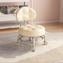 Onenine 가정용 낮은 의자 이동 등받이 작은 의자 바닥 닦는 의자 CP-841DM, 베이지색, 1개