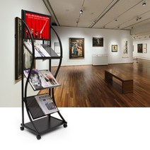 인터바겐 철제 브로셔거치대 전단지거치대 팸플릿거치대 잡지꽂이 잡지대, 개폐식 액자형 잡지꽂이 JH8328