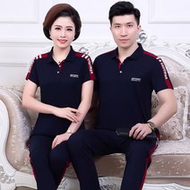 부모님커플티 카라티 선물 30대 40대 커플 여름 중년 반팔 바지 아빠 패션 캐주얼