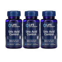 라이프익스텐션 Uric Acid Control 60베지캡슐 3개 요산 타닌 Ayuric tannins 테르미날리아 터미날리아 벨리리카, 60정