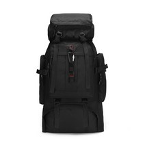 배낭 야외 80L 대용량 나일론 배낭 캠핑 스포츠 Packsack 여행 등산 보관 가방 레인 커버, Black