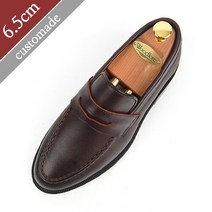 [커스텀에이드] 6.5cm 키높이 페니로퍼 수제화(EL0045DBR)