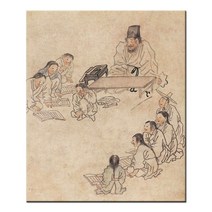 한국화 민화 신사임당 신윤복 책가도 풍수 전통 민속화 풍속화 인테리어 학교 교실 교육 그림 캔버스 액자, 17.김홍도-서당