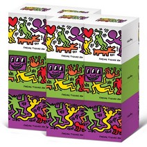 한예지 [한예지] 키스해링 PLAY 미용티슈 230매 6입 x 2팩, 1