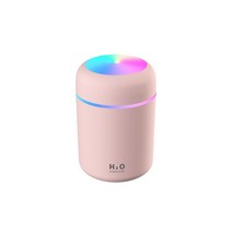 자동차 차량용 작은방 공기청정기 자동차 공기 청정기 LED 가습기 디퓨저 아로마 테라피 향수 자동차 인테리어 향수 액세서리, 03 Pink 300ml