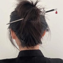 나무 비녀 펑크 루비 펜던트 칼 머리핀 뱀 머리 스틱 여성용 헤어 스타일 유행 헤어