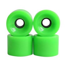거친 그라운드 아스팔트 도로 교체용 롱보드 스케이트 보드 휠 51x70mm 탄력있는 PU 미니 베어링 커버 4 개, Grass Green