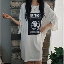 상상그이상 여성용 국내제작 지구 원피스 박스티셔츠 캐주얼 프린팅 코튼 반팔 롱티셔츠 임산부룩 레깅스코디 오버티셔츠