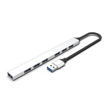 노트북도킹스테이션 USB 3.0 7 포트 c형 허브 확장기 고속 OTG 어댑터 도킹 스테이션 노트북 PC 하드 드라이브 마우스 키보드용, [02] 7port USB Silver