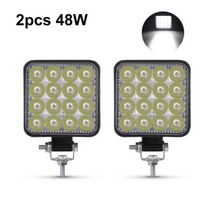 자동차 LED 작업등 라이트바 anmingpu mini offroad led bar 12v 24v square led work light for car truct boat, 협력사, 2pcs 48w 작업등