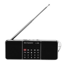 lg 블루투스 누구 스피커 미니 휴대용 충전식 스테레오 L-288 FM 라디오 LCD Sn 지 TF 카드 USB 디스크 MP3 음악 플레이어 블랙, 검은색