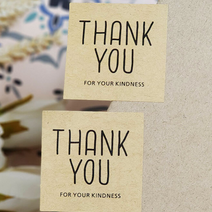 슬로우케어 땡큐 스티커 사각 5장 크라프트지, 1세트