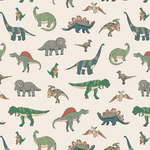 굿팡패브릭 DTP 면20수]공룡이야기-아이보리 4size (d0100), 1마(세로90cm)