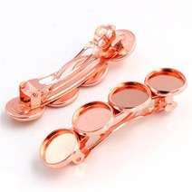 장미5pcs 12mm 4 카메오 청동 실버 도금 6 색 구리 소재 머리핀 헤어 클립 기본 설정 카보 숑, 04 Rose Gold