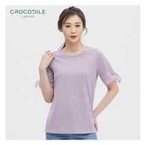 [크로커다일레이디] 메쉬 배색 포인트 반팔 티셔츠_CL0MTS122