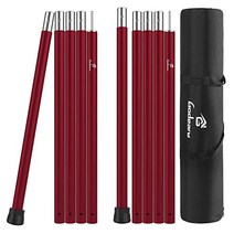 GODEARU 터프 폴 직경 28mm 2개들이 텐트 폴 알루미늄 폴 터프・캠프용 폴 A6061 알루미늄제 250cm×φ28mm 분할식 5절5절 연결 푸쉬 버튼식 조립 간단 컴팩트 경량 텐트・타프 설영용 수납봉투 포함