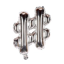 파티짱 은박 호일 모양 생일 웨딩 여름 풍선, 해시태그 (실버) 풍선