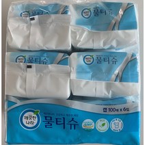 깨끗한나라 물티슈 캡형 100매 x 6입, 4개