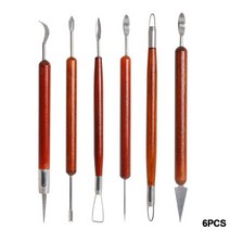 초급 점토 도자기 세라믹 조각 도구 목공 키트 DIY 목재 공예 모델링 6 개/세트, 01 6PCS