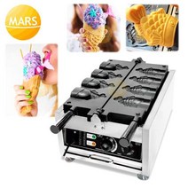 상업 오픈 입 Taiyaki 메이커 아이스크림 물고기 모양 와플 콘 기계 220v 110v, 220V EU Plug
