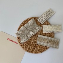 [단품] 린넨 레이스 똑딱핀 유아집게핀 여아 아기 공주 아기똑딱핀 등원룩 데일리룩 조카선물