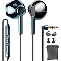 Linklike 쿼드 드라이버 4D 스테레오 인이어 헤드폰 Samsung Huawei Xiaomi Nokia Moto iPhone 6/SE 등과 호환되는 실리콘 마이크 컴포트 헤드폰이 있는 14.2mm 멤브레인 딥 베이스 인이어 이어폰-34814, 검은색